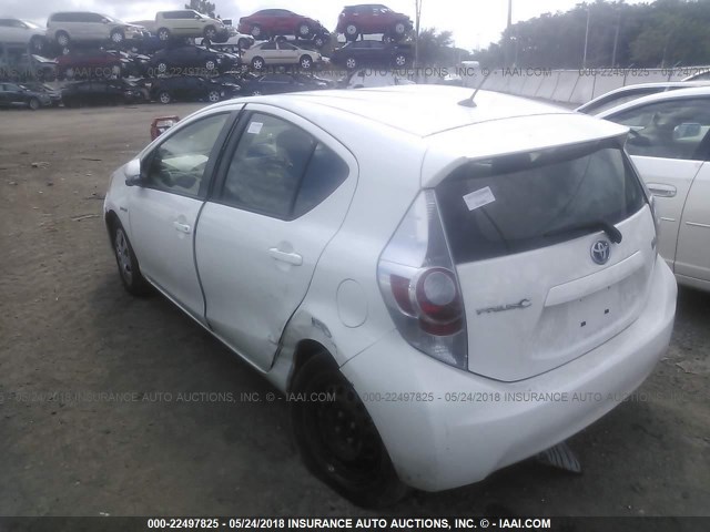 JTDKDTB30E1066443 - 2014 TOYOTA PRIUS C WHITE photo 3