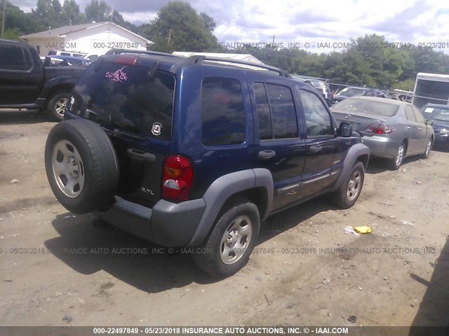 1J4GL48K14W326714 - 2004 JEEP LIBERTY SPORT 深蓝色 照片 4