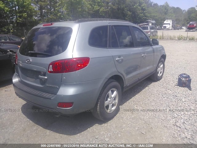 5NMSG13D38H174522 - 2008 HYUNDAI SANTA FE GLS BLUE photo 4