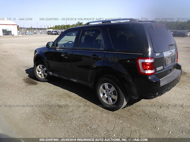 1FMCU0EG3CKA51651 - 2012 FORD ESCAPE LIMITED BLACK photo 3