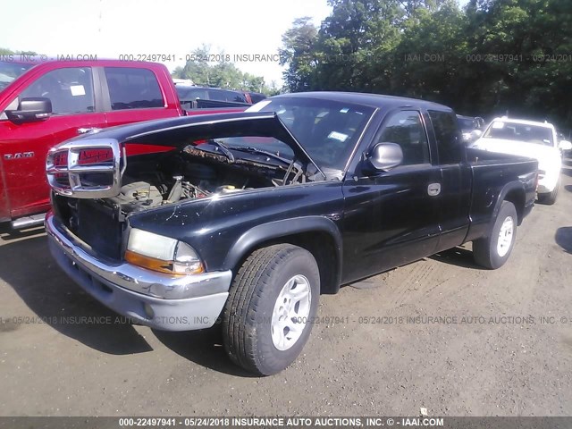 1D7HL42X33S228584 - 2003 DODGE DAKOTA SLT BLACK photo 2