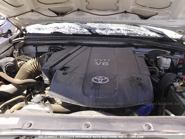 5TFLU4EN7DX074316 - 2013 TOYOTA TACOMA DOUBLE CAB თეთრი ფოტო 10