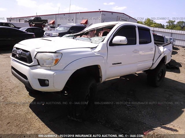 5TFLU4EN7DX074316 - 2013 TOYOTA TACOMA DOUBLE CAB WHITE photo 2