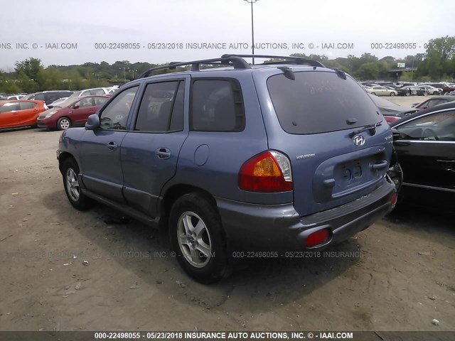 KM8SC73D93U370363 - 2003 HYUNDAI SANTA FE GLS/LX BLUE photo 3