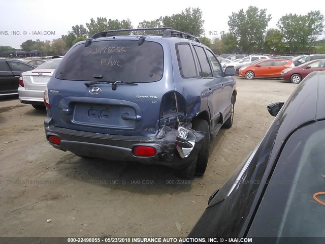 KM8SC73D93U370363 - 2003 HYUNDAI SANTA FE GLS/LX BLUE photo 4