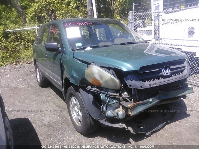 2HKYF18183H568329 - 2003 HONDA PILOT LX GREEN photo 1