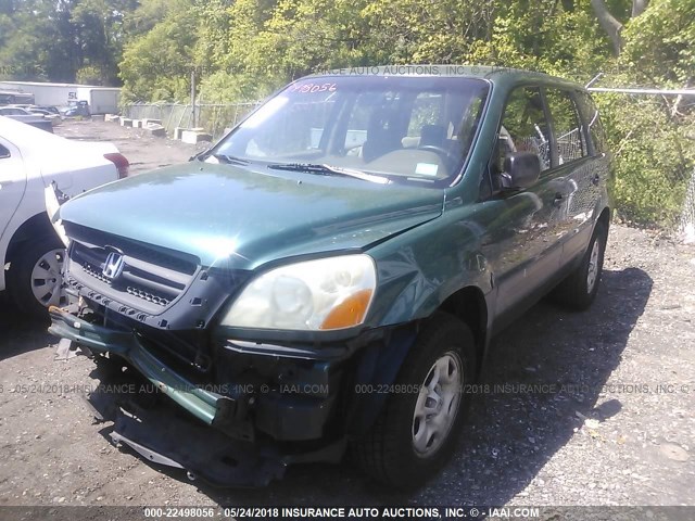 2HKYF18183H568329 - 2003 HONDA PILOT LX GREEN photo 2