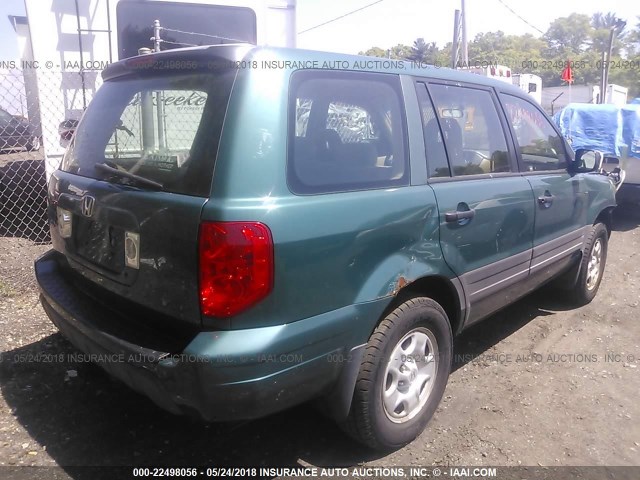 2HKYF18183H568329 - 2003 HONDA PILOT LX GREEN photo 4