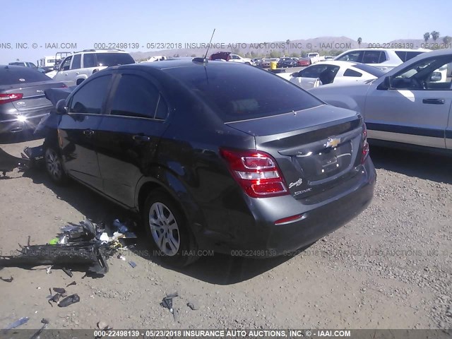 1G1JB5SH3H4176343 - 2017 CHEVROLET SONIC LS 灰色 照片 3