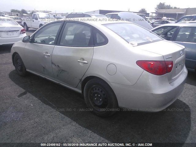 KMHDU46D97U107411 - 2007 HYUNDAI ELANTRA GLS/SE/LIMITED TAN photo 3