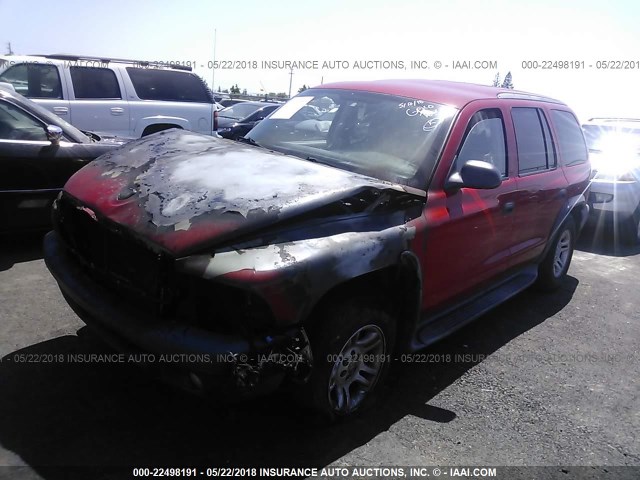 1D4HR38N03F606185 - 2003 DODGE DURANGO SPORT RED photo 2