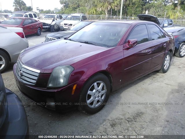 1G6DM57T660108878 - 2006 CADILLAC CTS MAROON photo 2