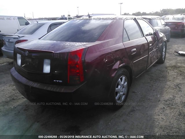 1G6DM57T660108878 - 2006 CADILLAC CTS MAROON photo 4