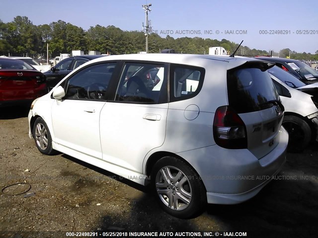 JHMGD38607S016712 - 2007 HONDA FIT S WHITE photo 3