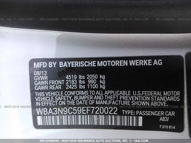 WBA3N9C59EF720022 - 2014 BMW 428 XI SILVER photo 9