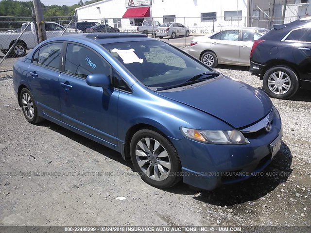 19XFA16939E001098 - 2009 HONDA CIVIC EXL BLUE photo 1