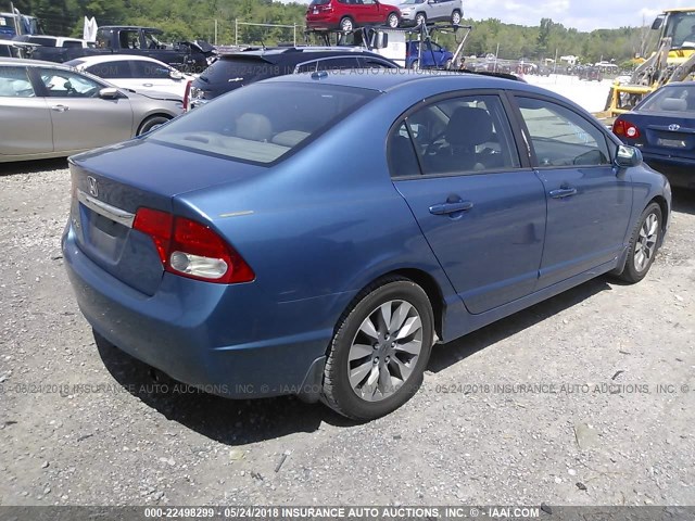 19XFA16939E001098 - 2009 HONDA CIVIC EXL BLUE photo 4