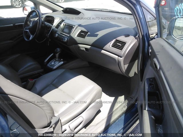 19XFA16939E001098 - 2009 HONDA CIVIC EXL BLUE photo 5