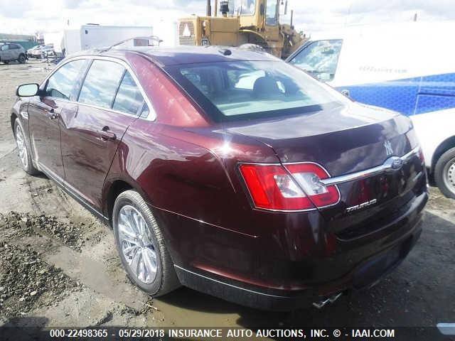 1FAHP2FW5CG109531 - 2012 FORD TAURUS LIMITED RED photo 3
