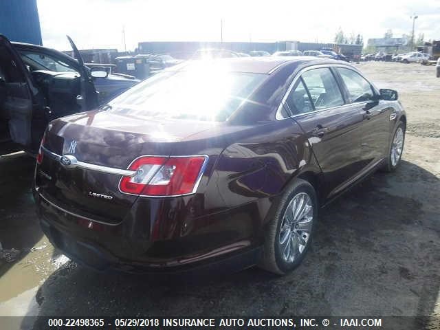 1FAHP2FW5CG109531 - 2012 FORD TAURUS LIMITED RED photo 4