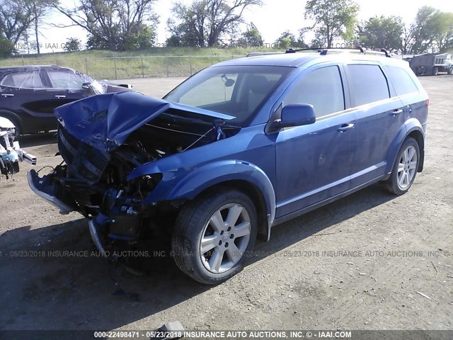 3D4GH57V09T582741 - 2009 DODGE JOURNEY SXT BLUE photo 2