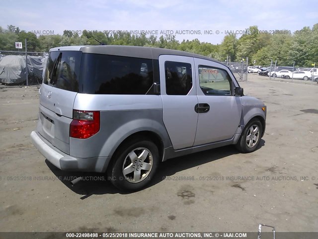 5J6YH28263L020733 - 2003 HONDA ELEMENT DX SILVER photo 4