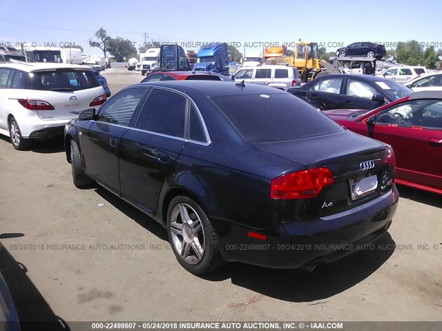 WAUDF78E28A099660 - 2008 AUDI A4 2.0T QUATTRO BLACK photo 3