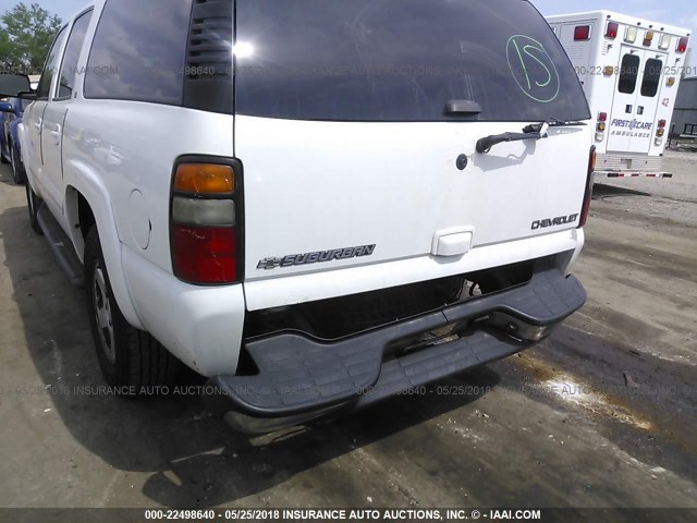 3GNFK16Z95G242456 - 2005 CHEVROLET SUBURBAN K1500 WHITE photo 6