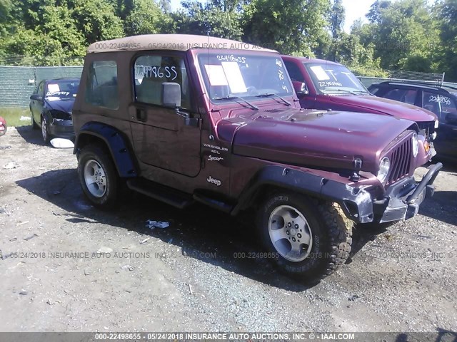 1J4FA49S21P362692 - 2001 JEEP WRANGLER / TJ SPORT PURPLE photo 1