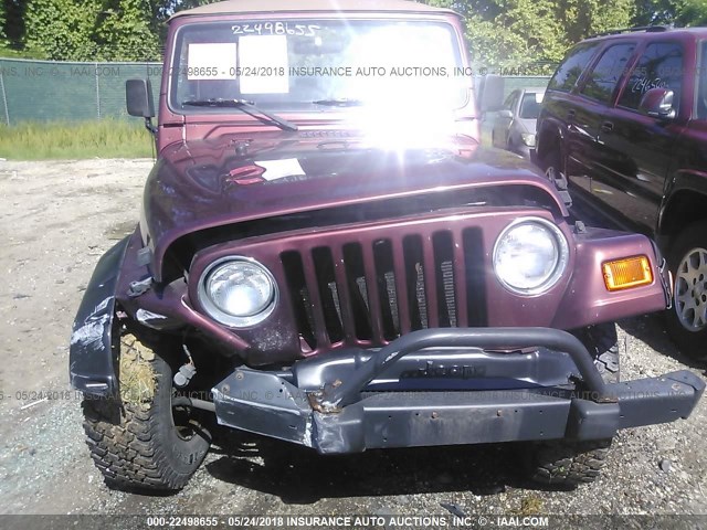 1J4FA49S21P362692 - 2001 JEEP WRANGLER / TJ SPORT PURPLE photo 6