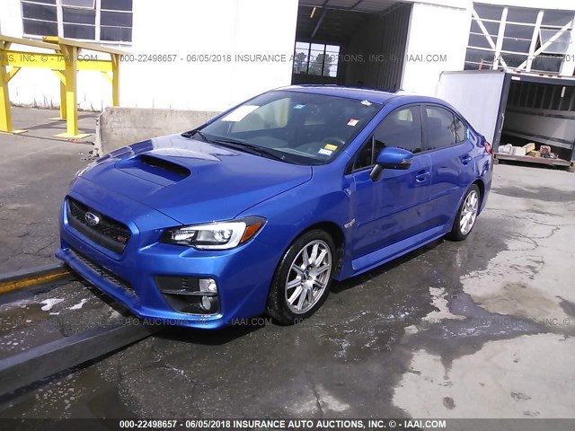 JF1VA2L69F9823678 - 2015 SUBARU WRX STI BLUE photo 2