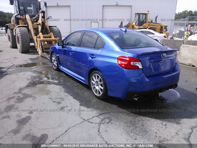 JF1VA2L69F9823678 - 2015 SUBARU WRX STI BLUE photo 3