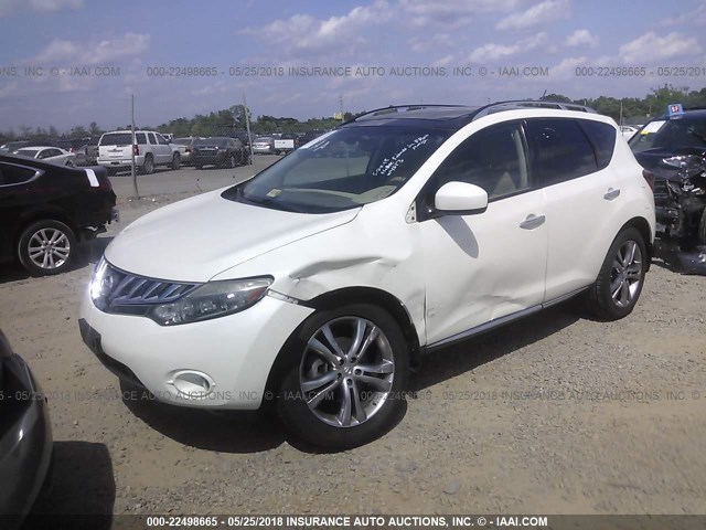 JN8AZ18W59W121887 - 2009 NISSAN MURANO S/SL/LE WHITE photo 2