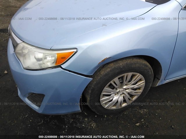 4T4BF1FK9CR191020 - 2012 TOYOTA CAMRY SE/LE/XLE Light Blue photo 6