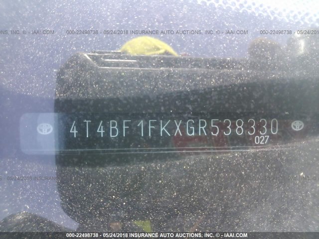 4T4BF1FKXGR538330 - 2016 TOYOTA CAMRY LE/XLE/SE/XSE 灰色 照片 9