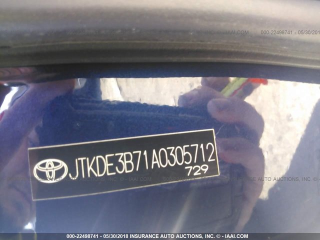 JTKDE3B71A0305712 - 2010 TOYOTA SCION TC 蓝色 照片 9