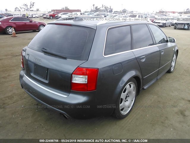 WAUXL68E64A181336 - 2004 AUDI S4 AVANT QUATTRO GRAY photo 4