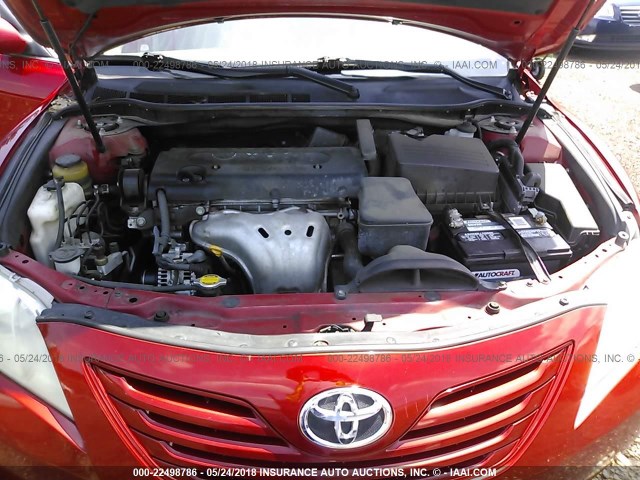 4T1BE46K57U027218 - 2007 TOYOTA CAMRY NEW GENERAT CE/LE/XLE/SE RED photo 10