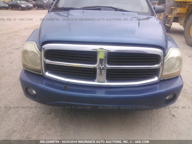 1D4HB48N56F173476 - 2006 DODGE DURANGO SLT BLUE photo 6