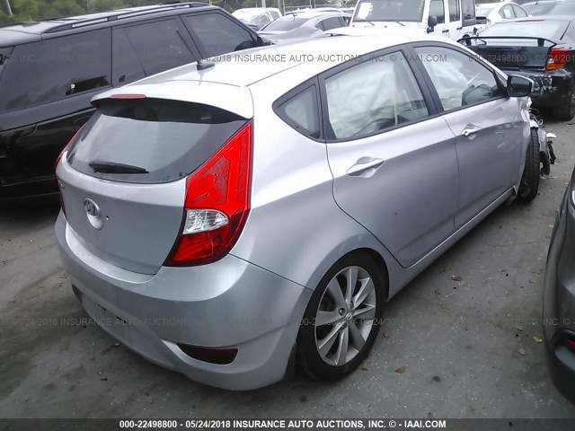 KMHCU5AE1DU104645 - 2013 HYUNDAI ACCENT GLS/SE SILVER photo 4