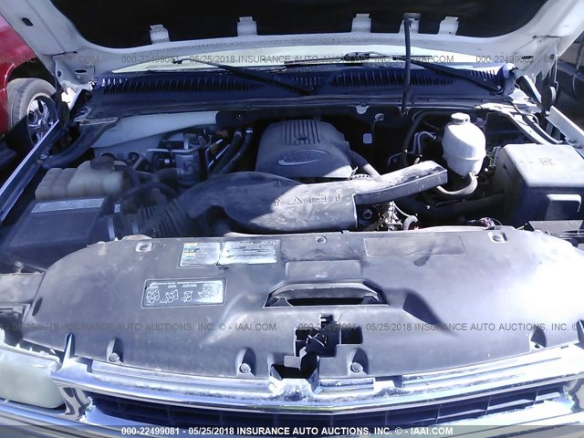 3GNFK16Z65G249302 - 2005 CHEVROLET SUBURBAN K1500 WHITE photo 10