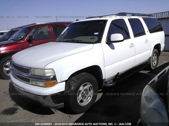 3GNFK16Z65G249302 - 2005 CHEVROLET SUBURBAN K1500 WHITE photo 2