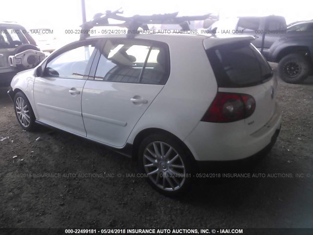 WVWGV71K07W076396 - 2007 VOLKSWAGEN NEW GTI WHITE photo 3