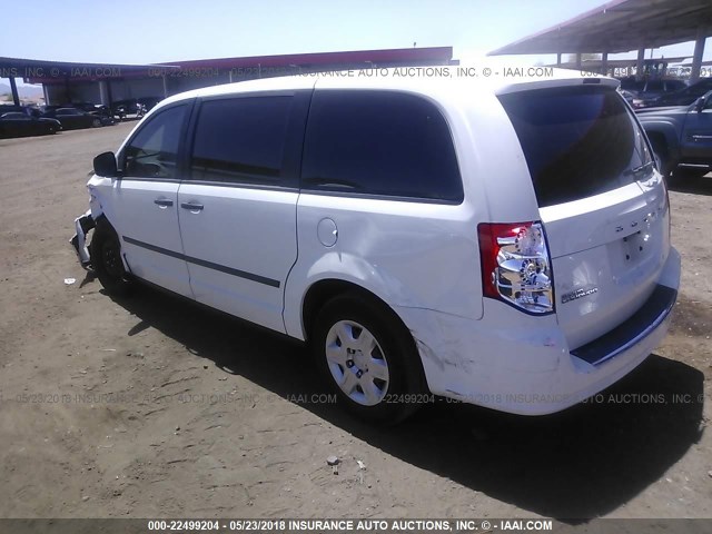 2C4RDGBG5DR507566 - 2013 DODGE GRAND CARAVAN SE WHITE photo 3