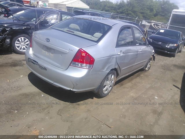 KNAFE221495656230 - 2009 KIA SPECTRA EX/LX/SX SILVER photo 4