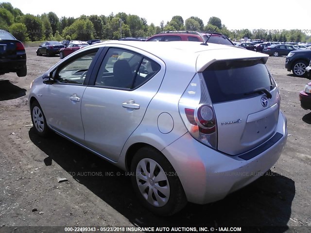 JTDKDTB31C1506084 - 2012 TOYOTA PRIUS C SILVER photo 3