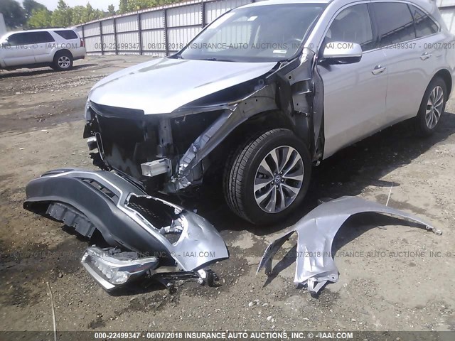 5FRYD3H67FB006114 - 2015 ACURA MDX TECHNOLOGY SILVER photo 6