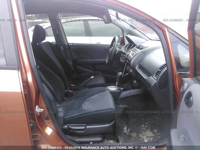 JHMGD38637S059702 - 2007 HONDA FIT S ORANGE photo 5