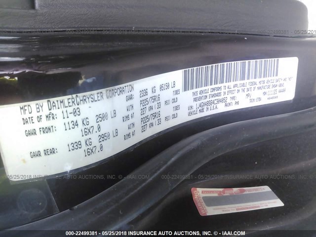 1J4GX48S64C304052 - 2004 JEEP GRAND CHEROKEE LAREDO/COLUMBIA/FREEDOM 紫色 照片 9