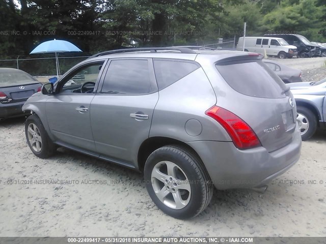 JN8AZ08W85W445226 - 2005 NISSAN MURANO SL/SE/S GRAY photo 3